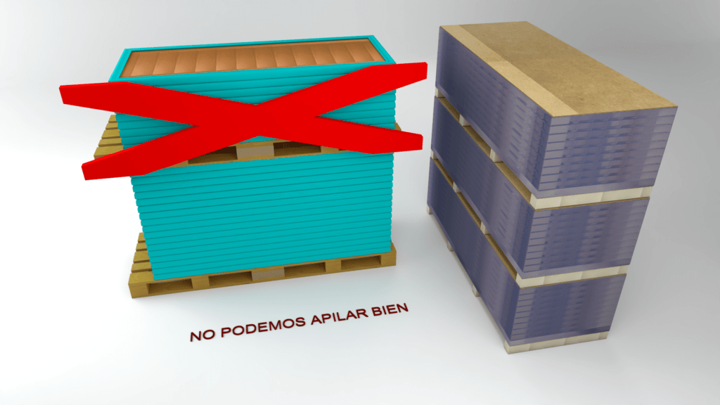 Sistema de paletizado que aumenta la capacidad de apilamiento